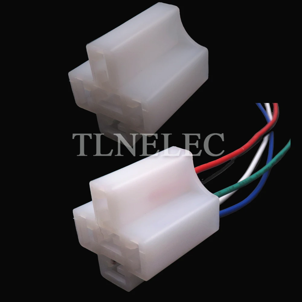 5 Pin Way Car Instrument Large Current Wiring Harness Unsealed Socket with Wires Auto Relay White Connectors