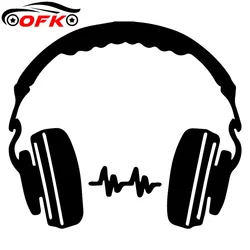 Dj Headphones Music Bumper Tail Decoration Car Stickers Vinyl Decals 17*15.1CM