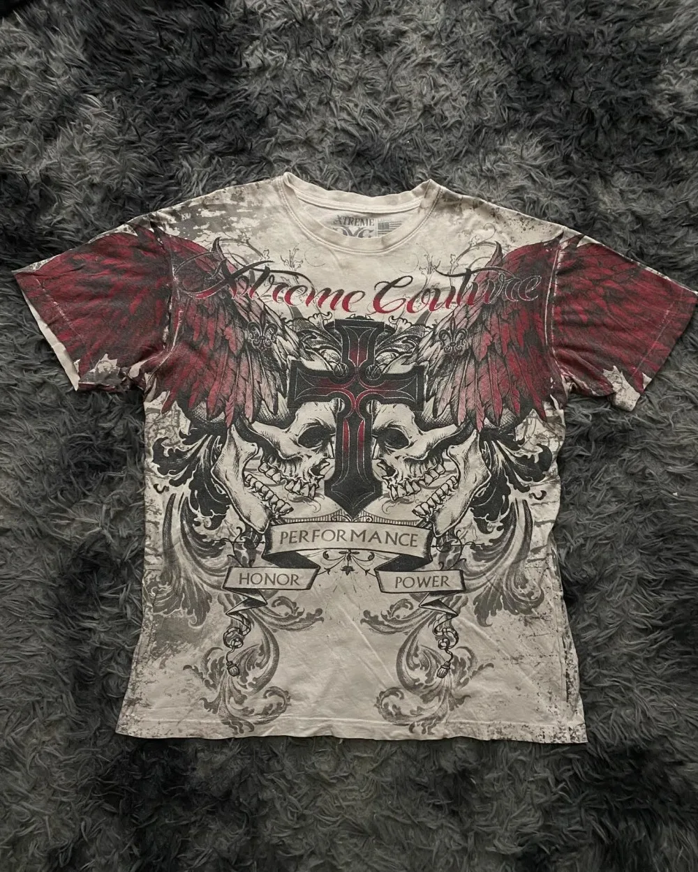 American Men's Summer Gothic Skeleton Angel Wings Letter Print Micro Elastic Breathable Round Neck T-shirt Outdoor Street Top