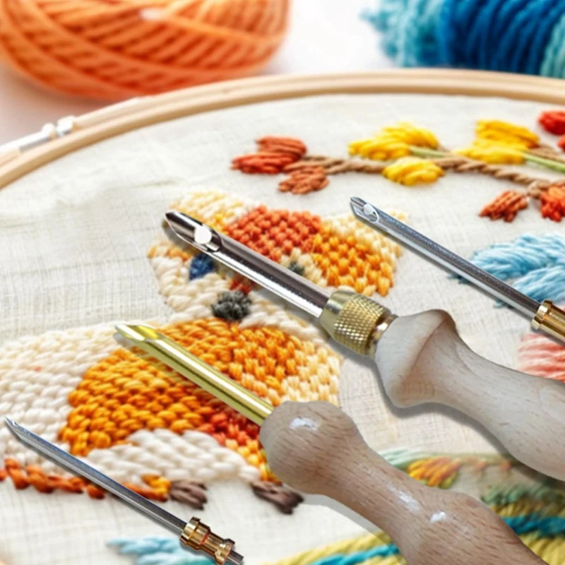 PWS 7PCS Adjustable Punch Needle Embroidery Kit For Adults - Complete Beginner Set With Tools - Perfect For Punch Needle