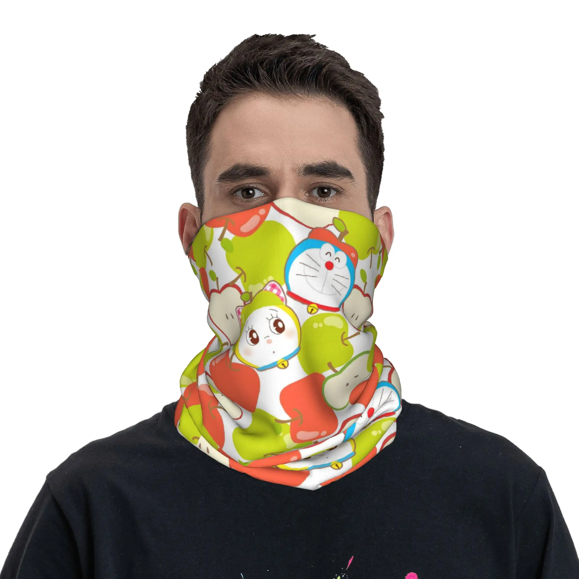 Pañuelo Tubular Personalizado de Doraemon con Protección UV, Cubre Cuello y Cara, para Hombre y Mujer, Balaclava
