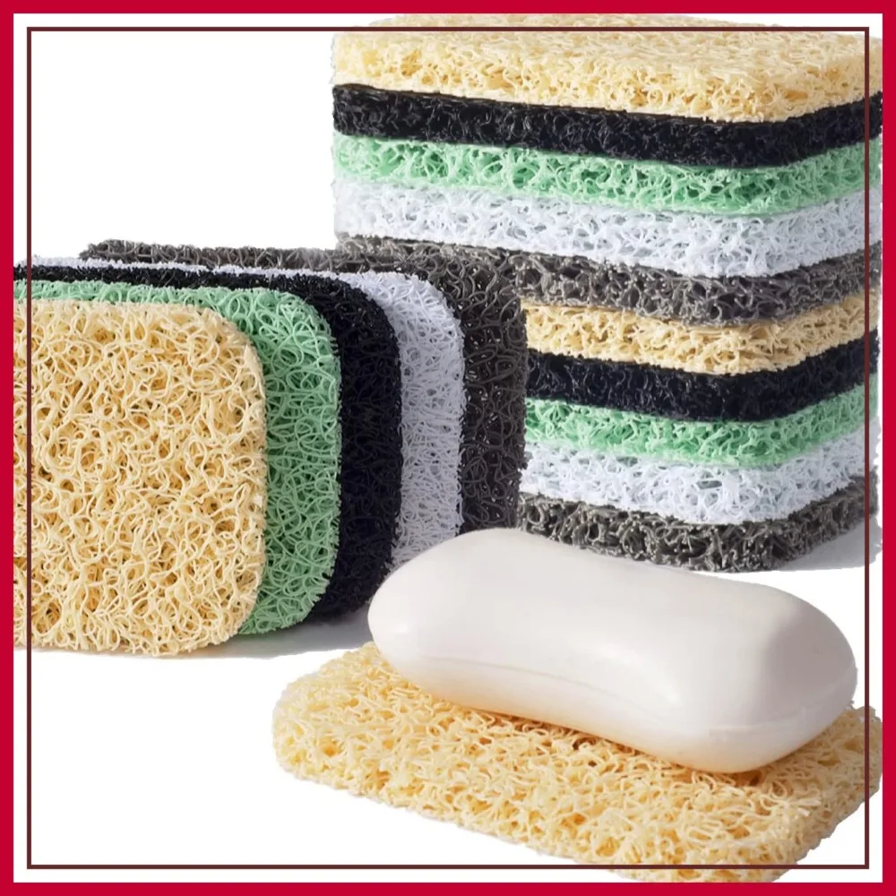 

12PCS Soap Savers Pads BPA Free Soap Holder Non-Slip Self Draining Soap Dish for Shower Kitchen Bathroom