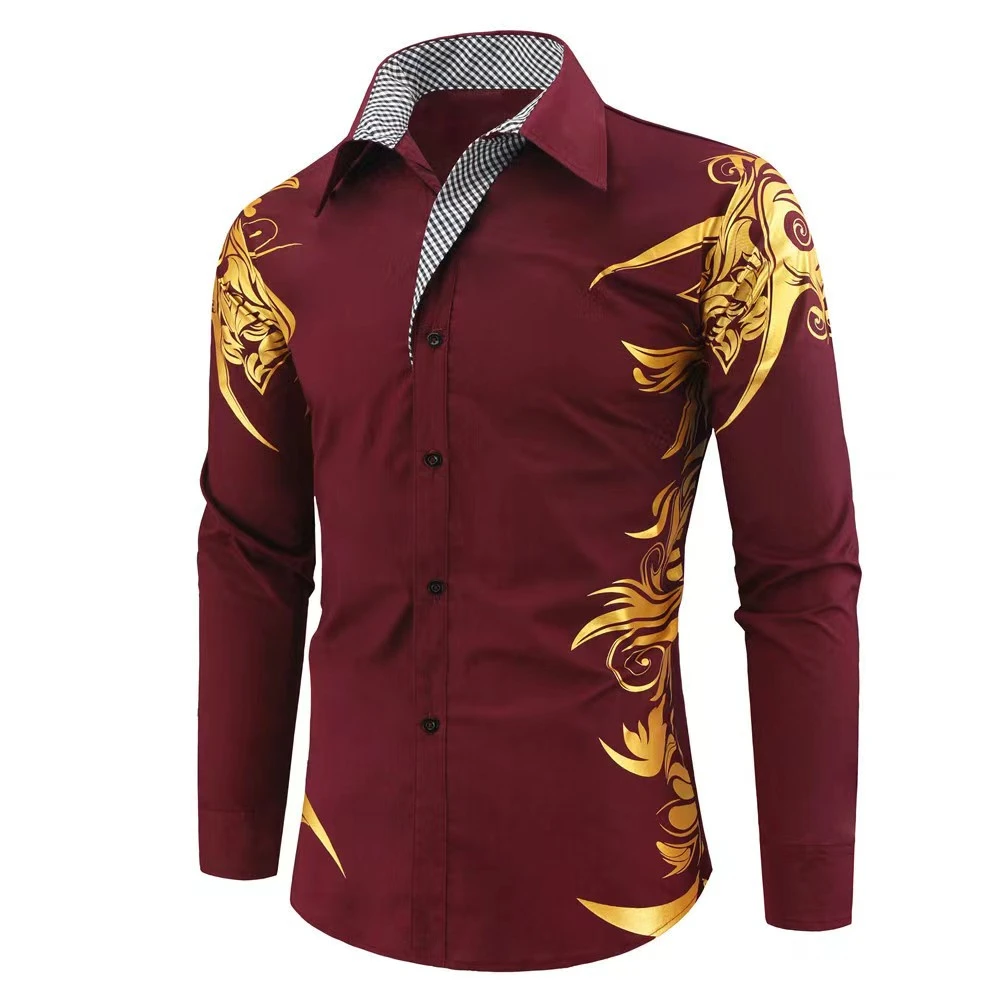 Men's Long Sleeve Shirt Printed Shirt Fashion New Casual High Quality Elegant Men's Top Extra Large Size Clothing