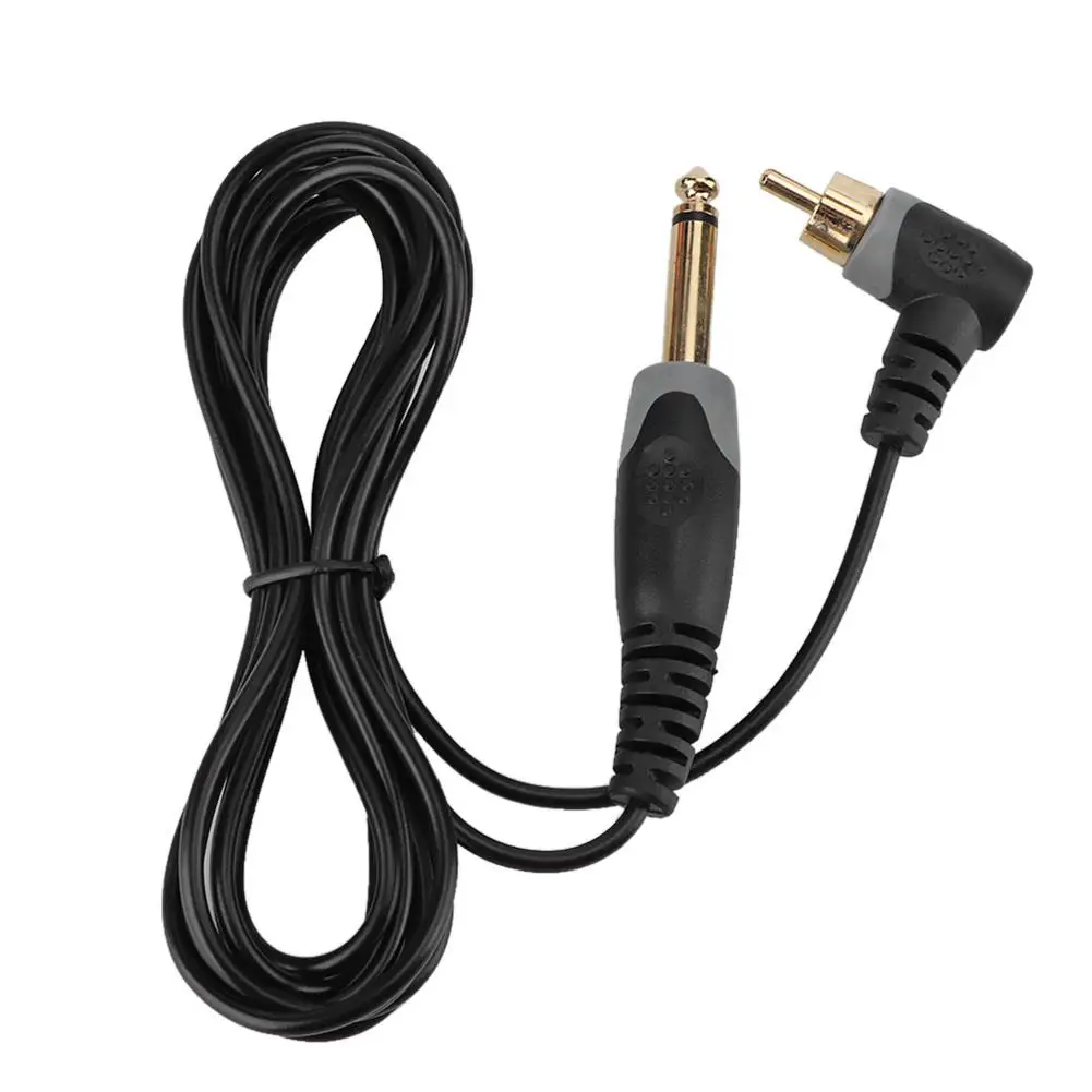 2.25m Curved Head Tattoo Clip Cord with RCA Plug - Power Cable for Tattoo Machines & Tools