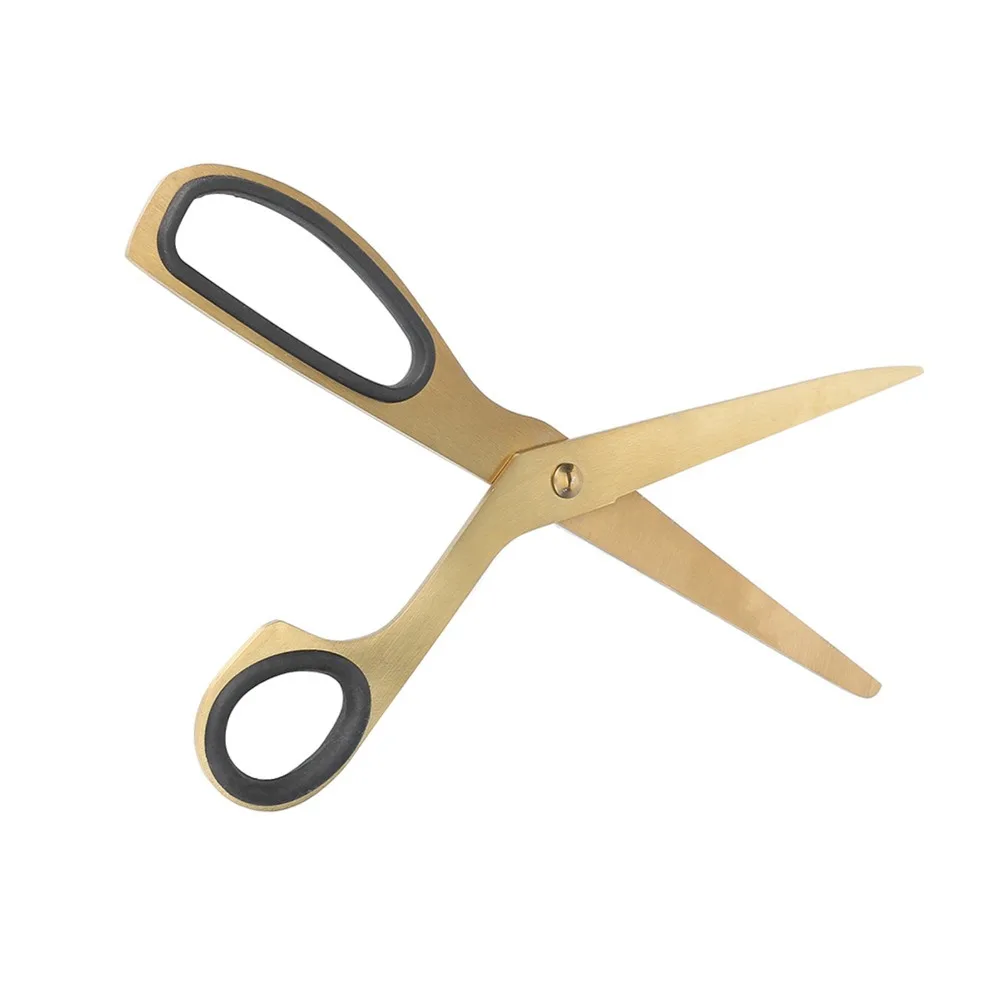 Black and Golden Golden Scissors Stainless Steel Asymmetrical Design Golden Stainless Steel Scissors Minimalist Style