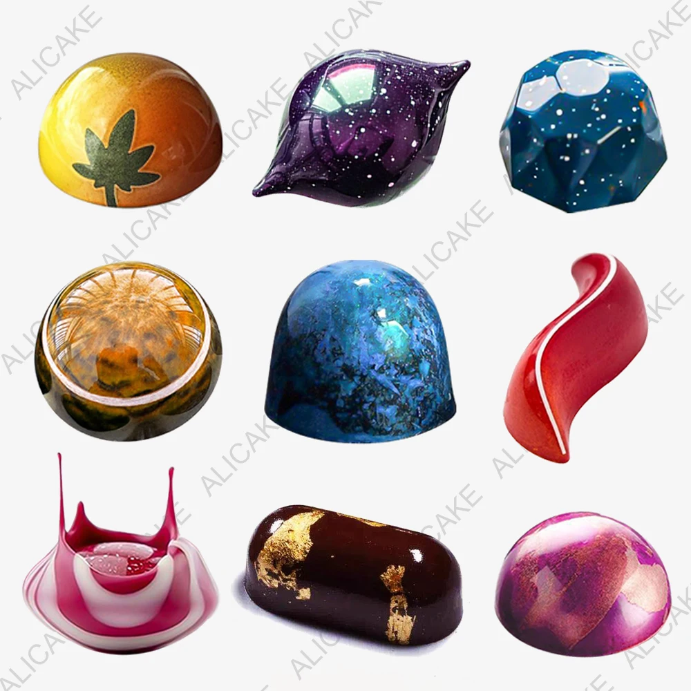 1Pcs Chocolate Molds Polycarbonate Sphere Capsule Chocolate Candy Bar Mold Confectionery Utensils