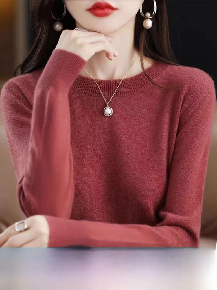 Slimming Effectiven Low round Ne Loose Knitted Wool Sweater Autumn Winter New Sle Women's Faion Straight Cut Base irt