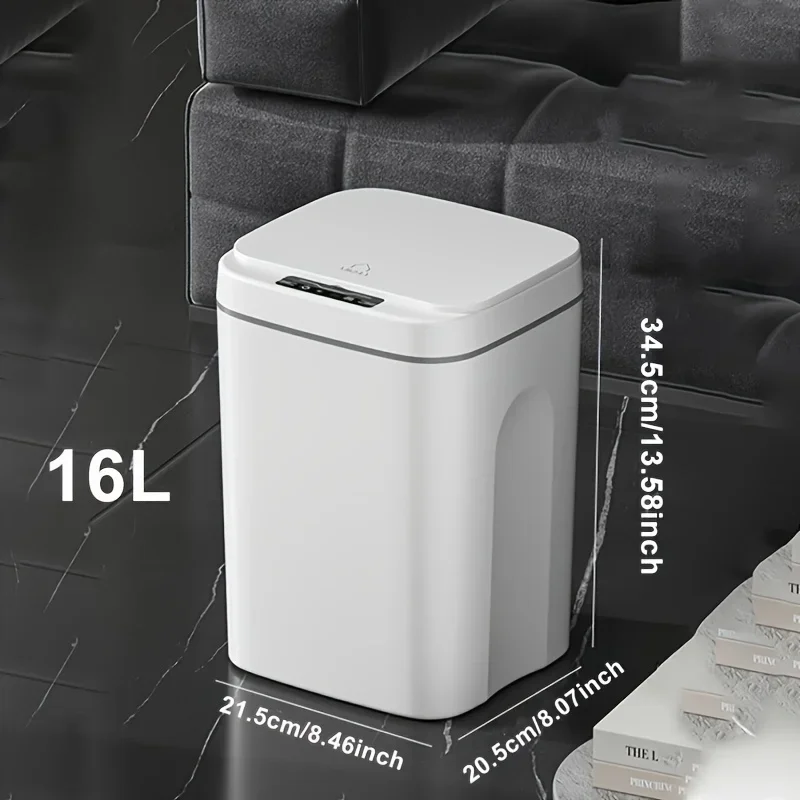 Smart Trash Can-Motion Sensor Battery Sensing Paper Basket, InfraredSensing, Kick Open Lid, Used for Living Room, Kitchen,