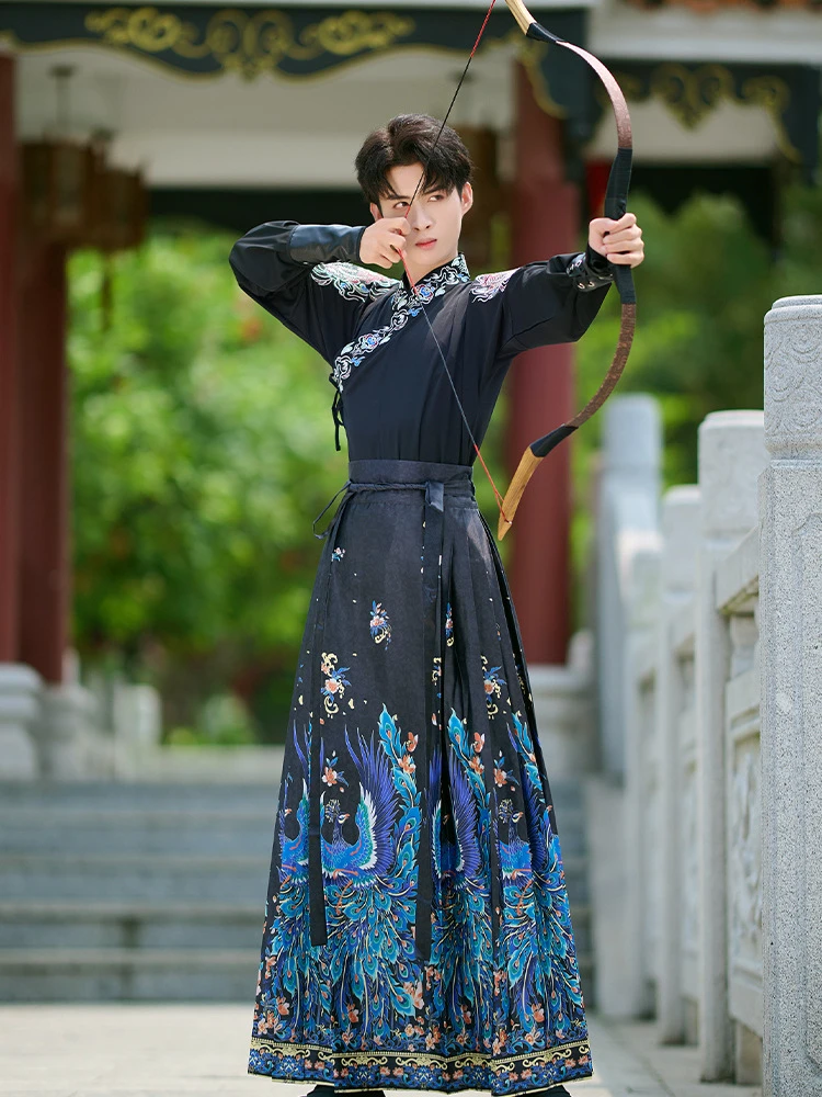 Vestido folclórico Hanfu tradicional chino para hombres, Túnica de espadachín de la Dinastía Han antigua, traje de Cosplay de Halloween