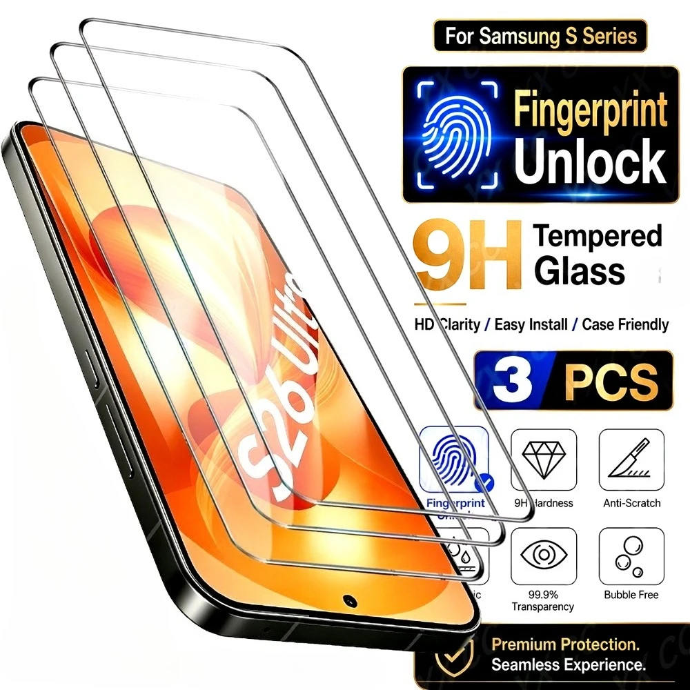 3 Stück Ultra HD Panzerglas Geeignet für Samsung Galaxy S26 S25 S24 Ultra S23+ S22+ S21+ S25 S24 FE Sturzsicherer Displayschutz