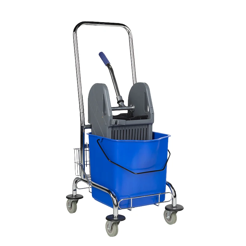 blue bucket cleaning  tools mop wringer trolley