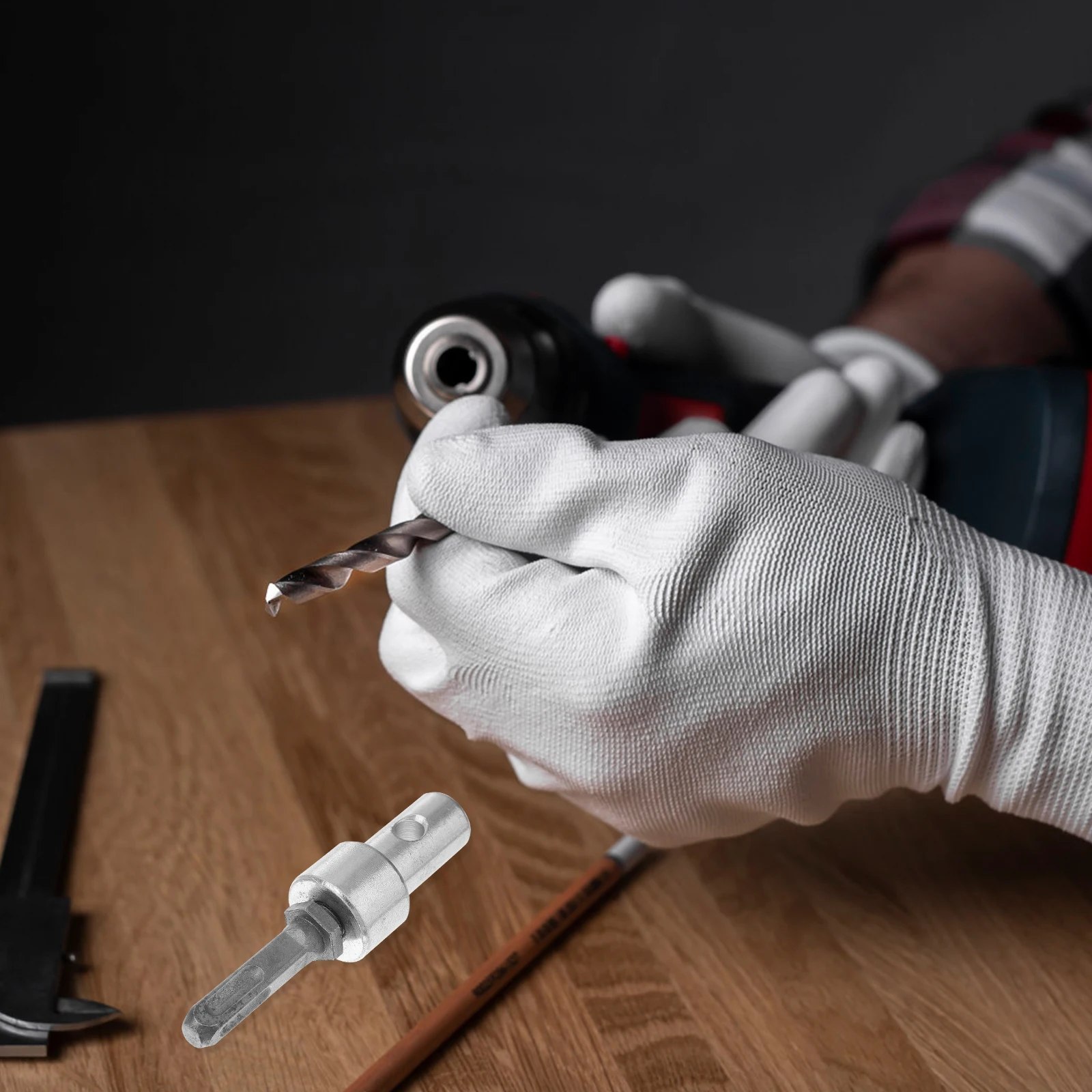 

Electric Hammer Drill Bit Adapter Strong Steel Heat Treated High Strength Wear Resistance Earth Auger Connector