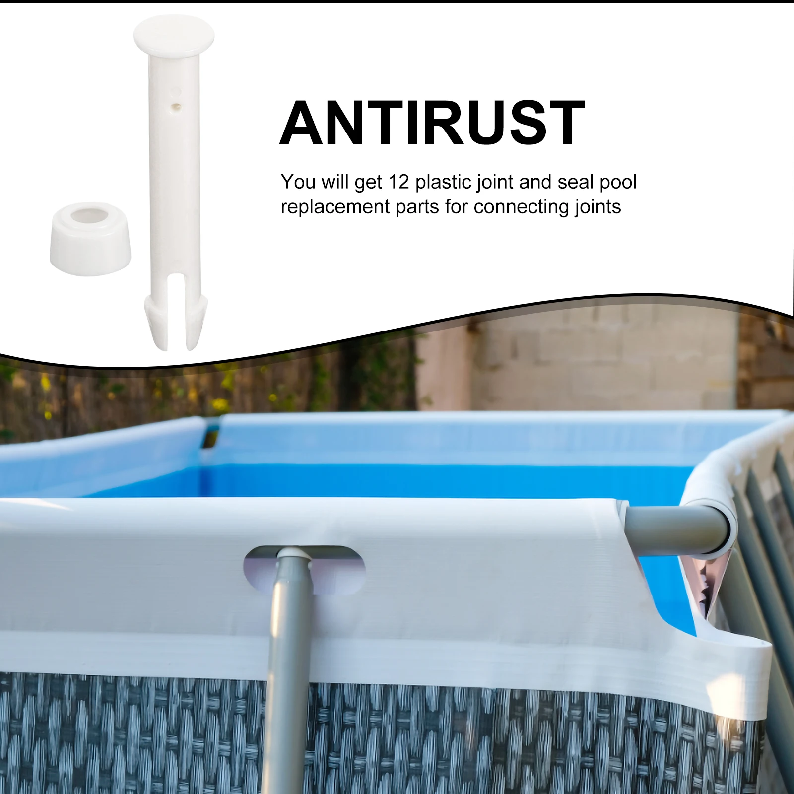 

12 Pcs Swimming Pool Connector Pins Durable Plastic Joint Seals Replacement Parts Above Ground Accessories Connectors