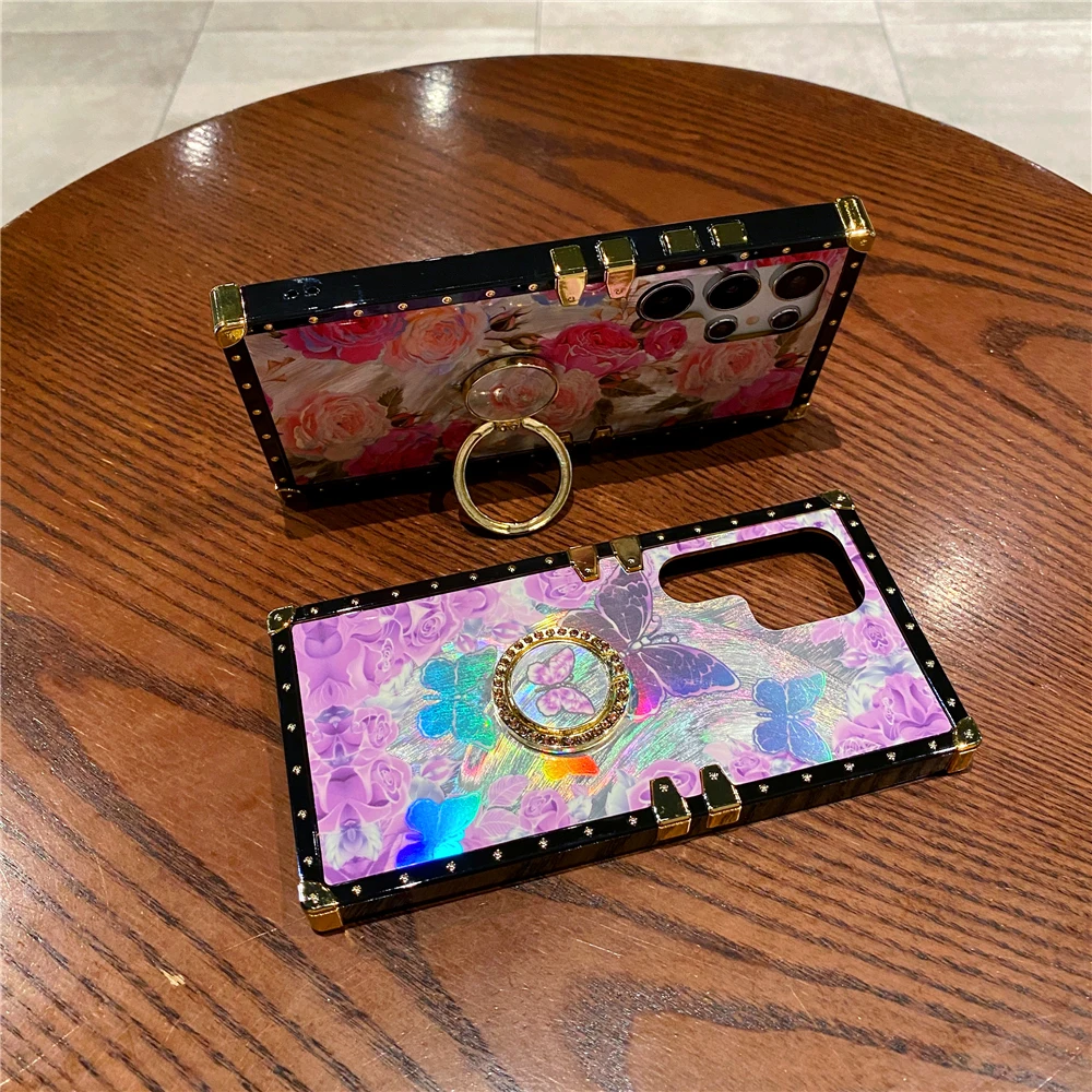 Luxury Glitter Cover Daisy Butterfly Rose Flower Case For Samsung Galaxy S25 Ultra S24 Ultra S23 Plus S22 S20 S21 S10 Note 20 10 image 2