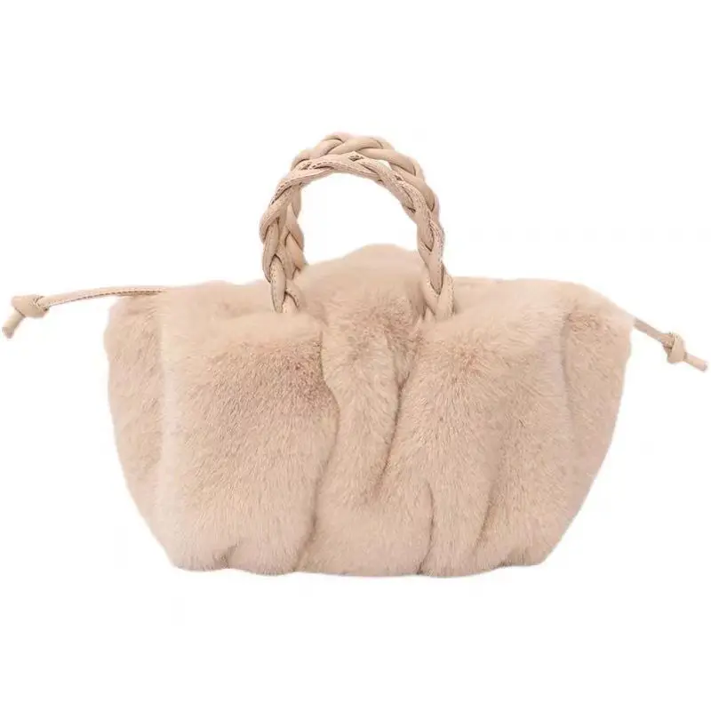 Women Handbags 2023 New Fashionable Delicate Senior Sense Fur Bag Autumn and Winter Portable Temperament Pumpkin Bag