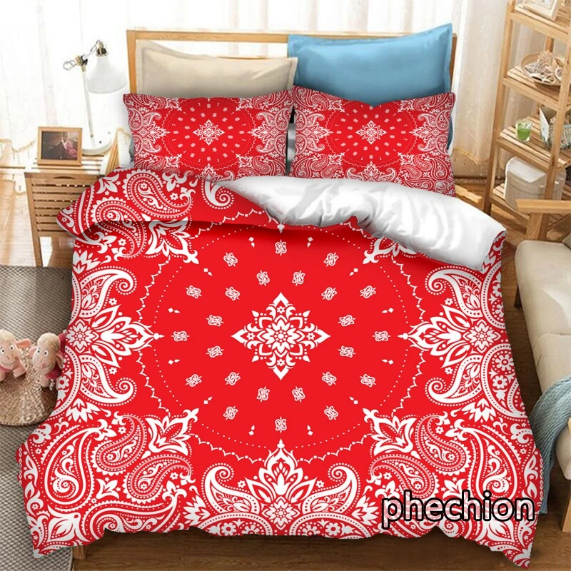 phechion Bandana 3D Print Bedding Set Duvet Covers Pillowcases One Piece Comforter Bedding Sets Bedclothes Bed Linen K182