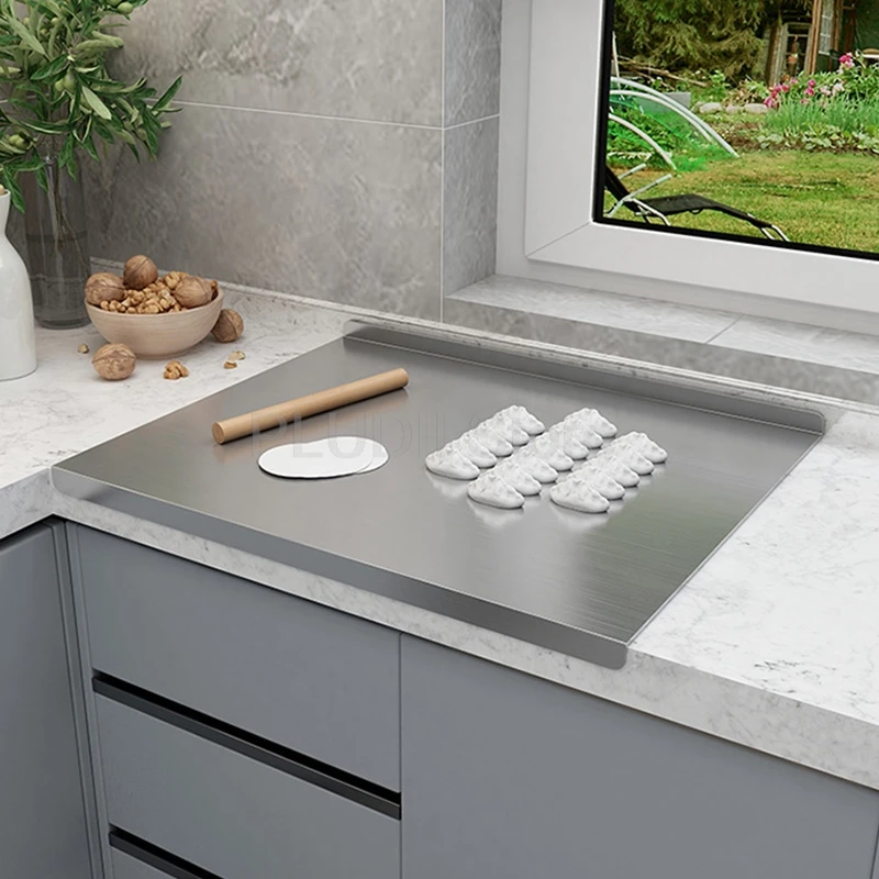 316 Stainless Steel Panel Rolling Dough Board Chopping Block Thickened Countertop Kneading Antibacterial Mould-Proof  Easy Clean