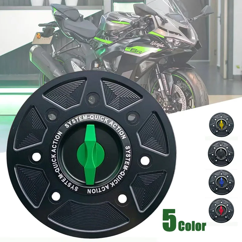 

For Kawasaki ZX6R ZX10R ZX-10R Modified CNC Aluminum Alloy Keyless Quick-opening Fuel Tank Cover