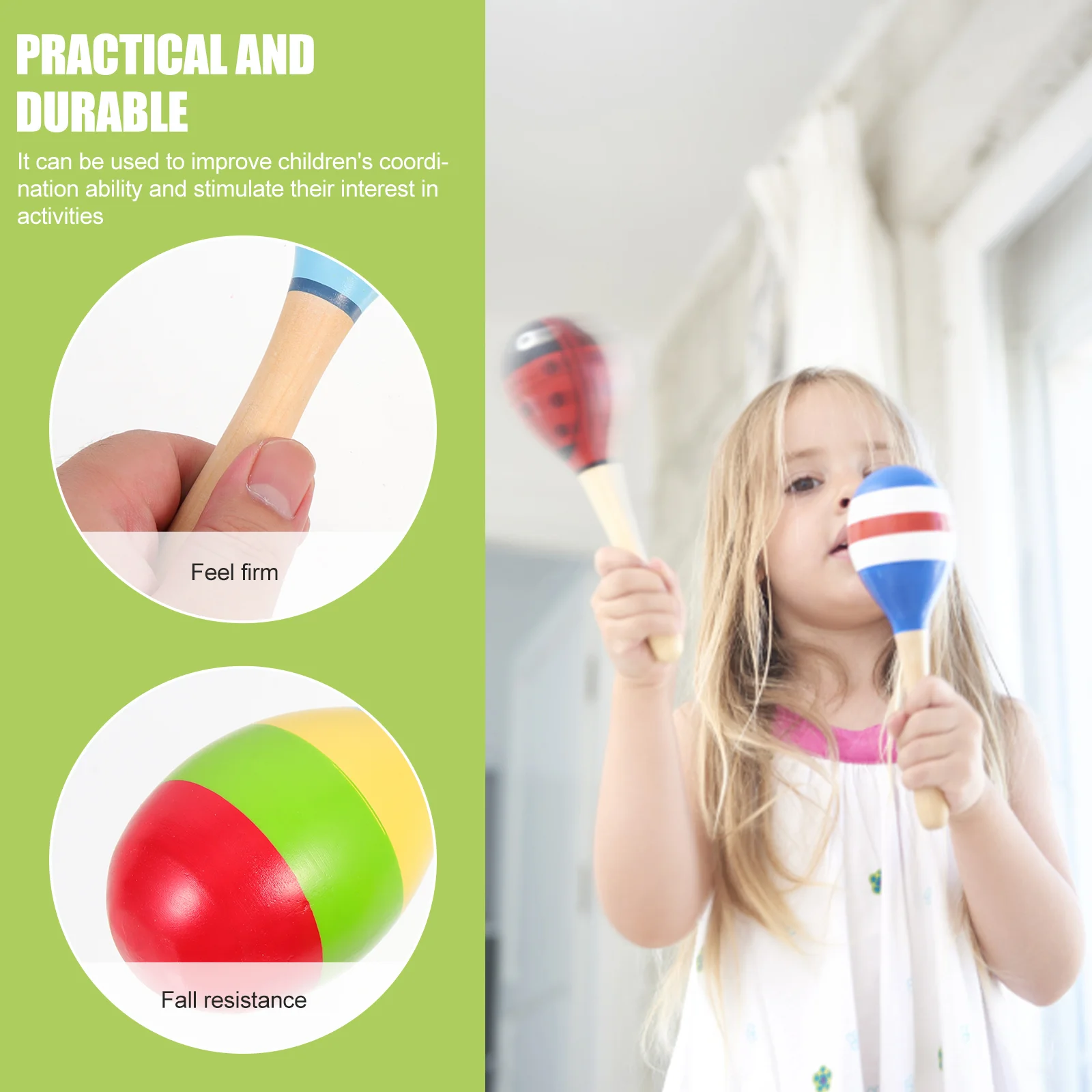 2-delige muziekinstrumenten Maracas zandhamer speelgoed interactief kinderspeelgoed percussie uitvoerende baby