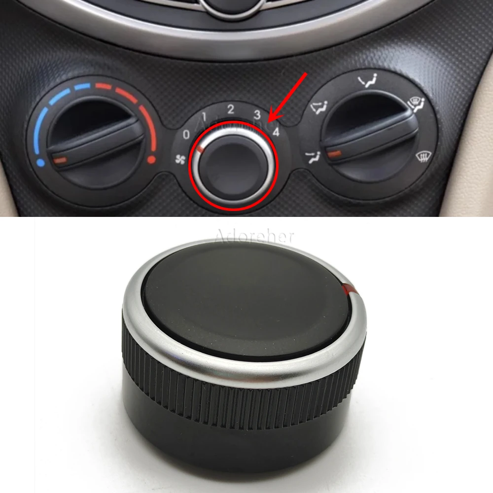 Car Air Conditioner Switch AC Knob Wind Speed Switch Air Volume Adjustment Controller Switch Suitable for Hyundai Verna