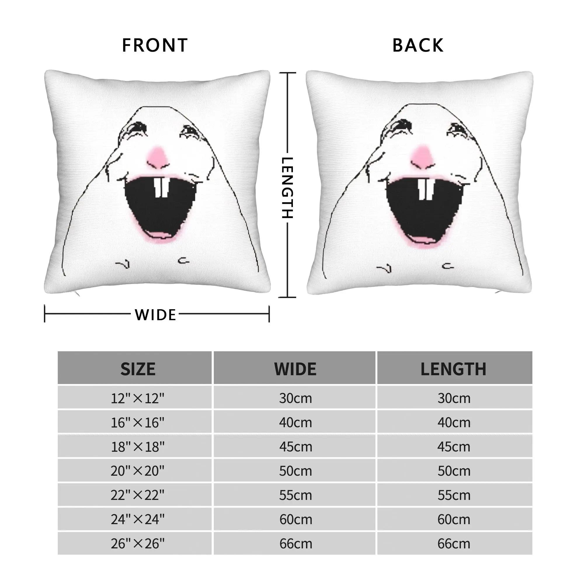 Happy Hamster Meme Square Pillow Case  Cushion Cover Funny Zipper Decorative Pillowcase for Seat 40*40cm