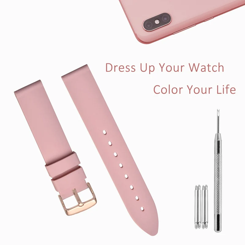 WOCCI High Quality Silicone Rubber Watch Strap Men 16mm 18mm 20mm 22mm 24mm Stainless Steel Buckle 7 Colours Watchband Women