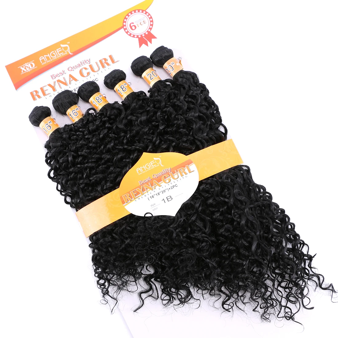 ANGIE Kinky Curly Wave High Temperature Fiber Weave REYNA Synthetic Hair Bundles 6pcs/Lot Hair Gram