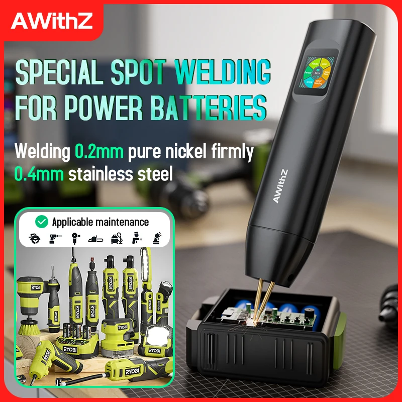 AWithZ H5 Portable Spot Welder DIY Handheld Spot Welding Machine 90 Gears Adjustable Spot Welding for 18650 Lithium Battery