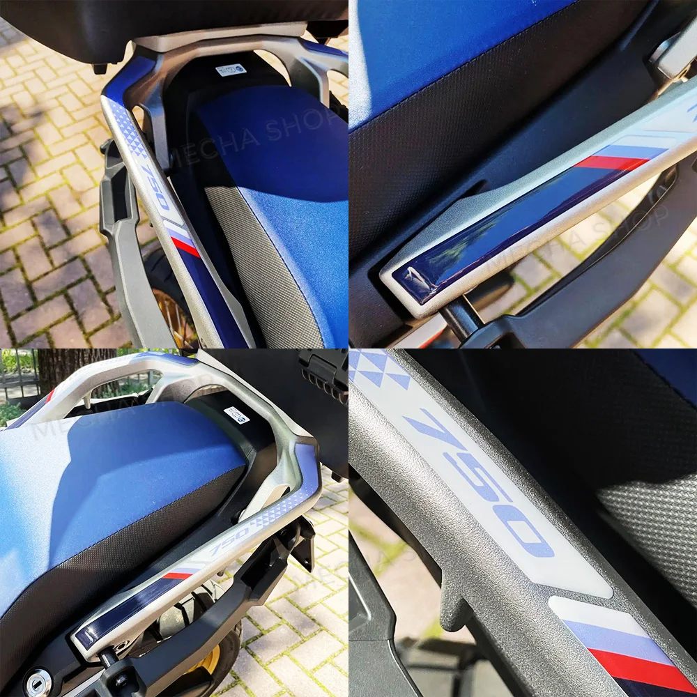 For Transalp XL750 2023 Passenger Handles 3D Resin Sticker Protection Kit Motorcycle Accessories