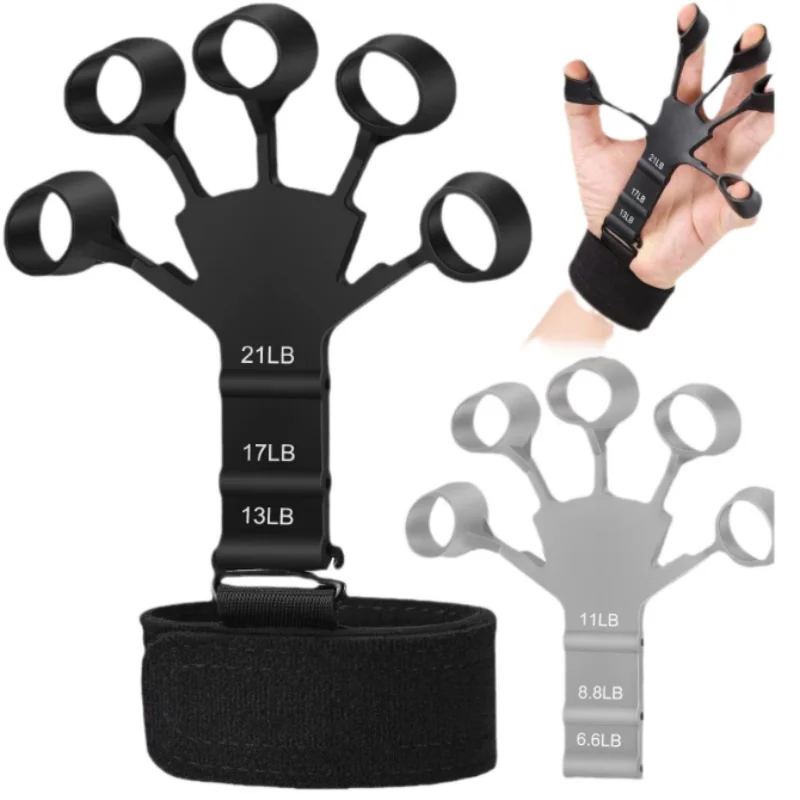 

Hot-Selling Custom Silicone Finger Exerciser Wrist Resistance Band Trainer Sports Fitness Rehabilitation Hand Grip Home