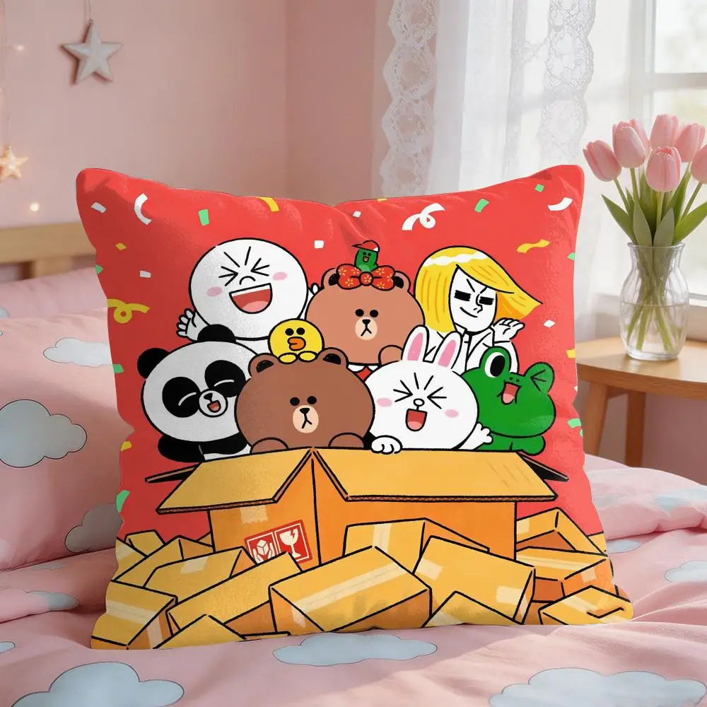 KINGDOM L-LINE F-Friends Cushion Cover Square Short Plush Pillow Case Living Room Sofa Home Decor Funda 40X40