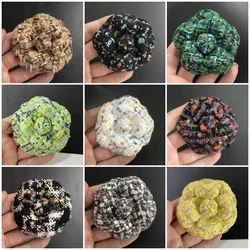 6.5CM High End Luxury New Women's Brooch Camellia Flower Coarse Floral Cloth Multi-color Unique Suit Lapel Pins Dress Corsage