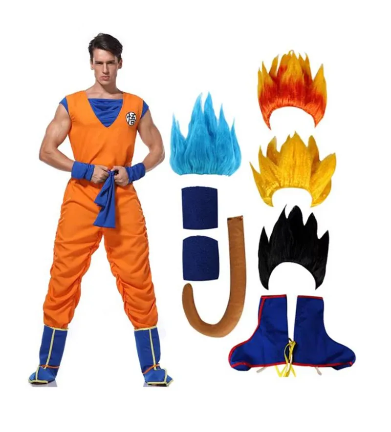 Goku Cosplay Costume Super Saiyan Cosplay Cosplay Adult Men Anime Jumpsuits Halloween Carnival Costumes