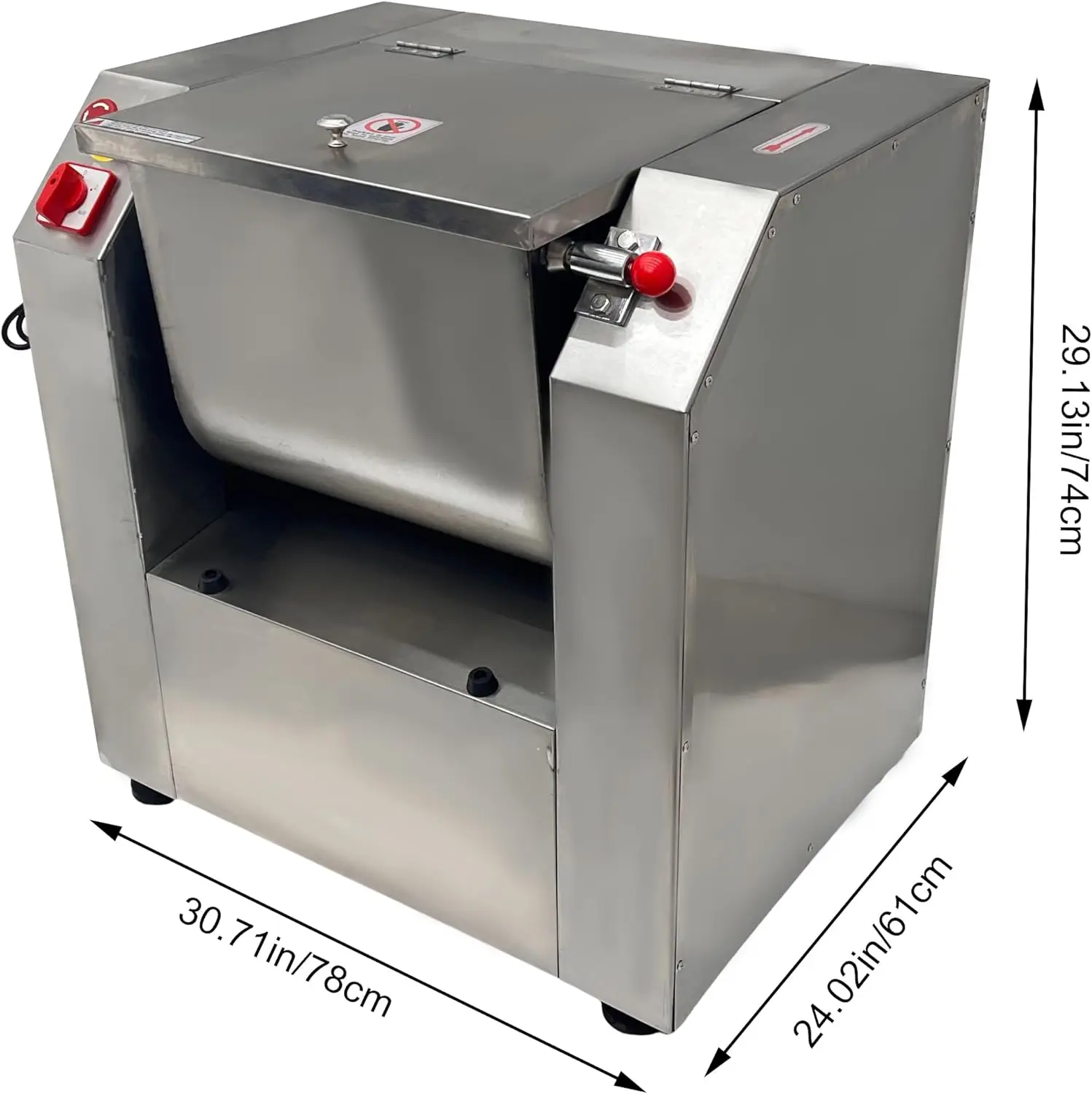 Commercial เครื่องผสมแป้งแบบสองทิศทางการหมุนเครื่องนวดแป้ง 55lbs ความจุผสมเนื้อสับแป้งผสม Machine110V