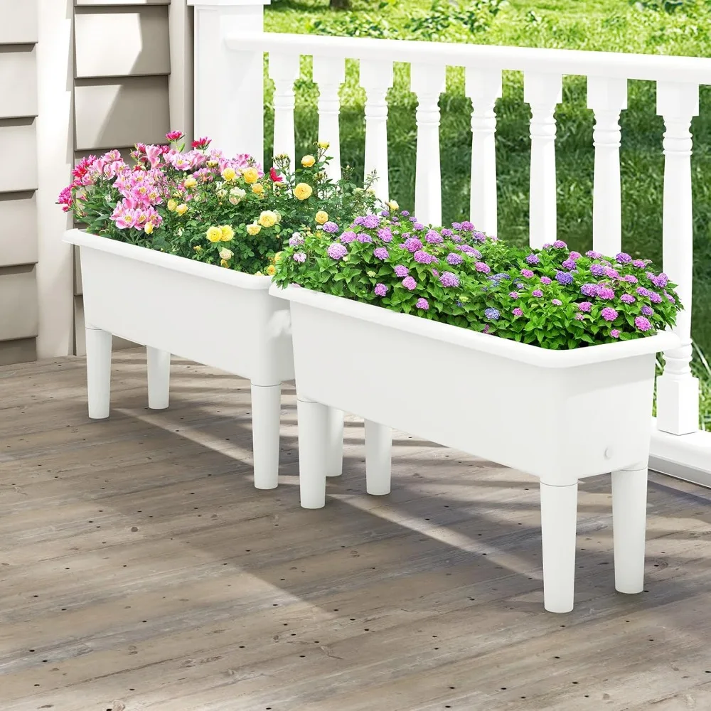 

Raised Garden Beds Outdoor Set of 2, Self-Watering Planter Box with Detachable Legs & Drainage Hole, Outdoor Raised, Customized