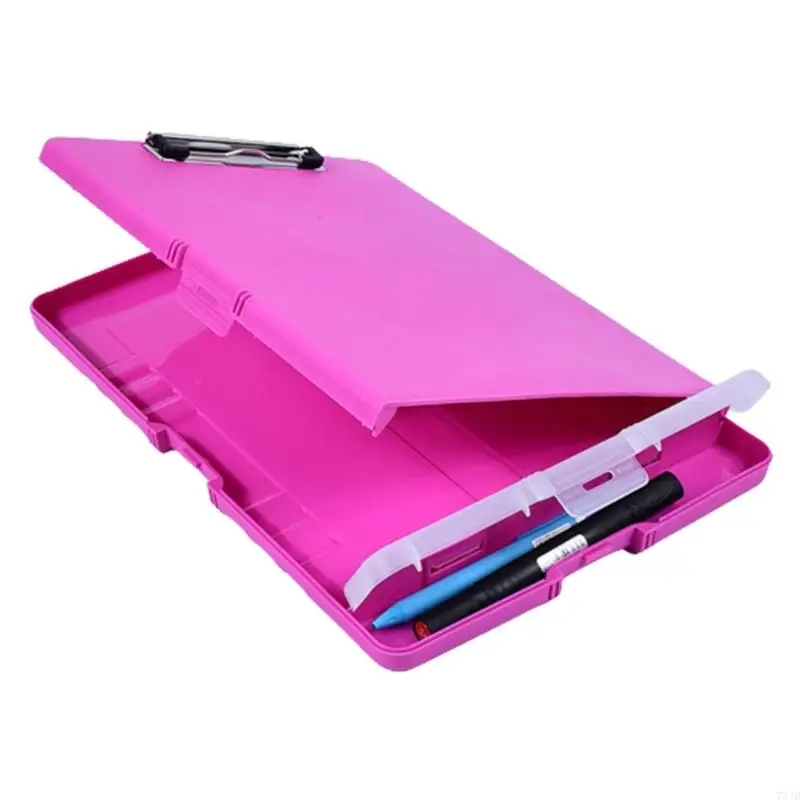 77JD Casing File Portable Dengan Clipboard Dan Pena Box Genggam File Folder File Folder