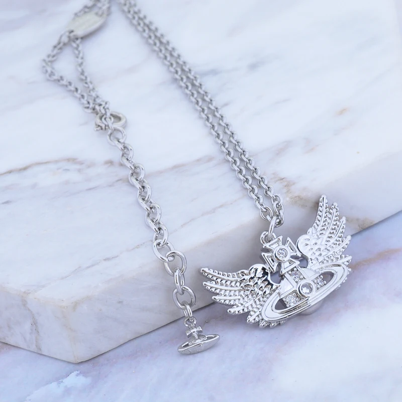 

S925 Sterling Silver Simple Wind Small Wings Fashion Pendant Necklace Premium Versatile Clavicle Chain