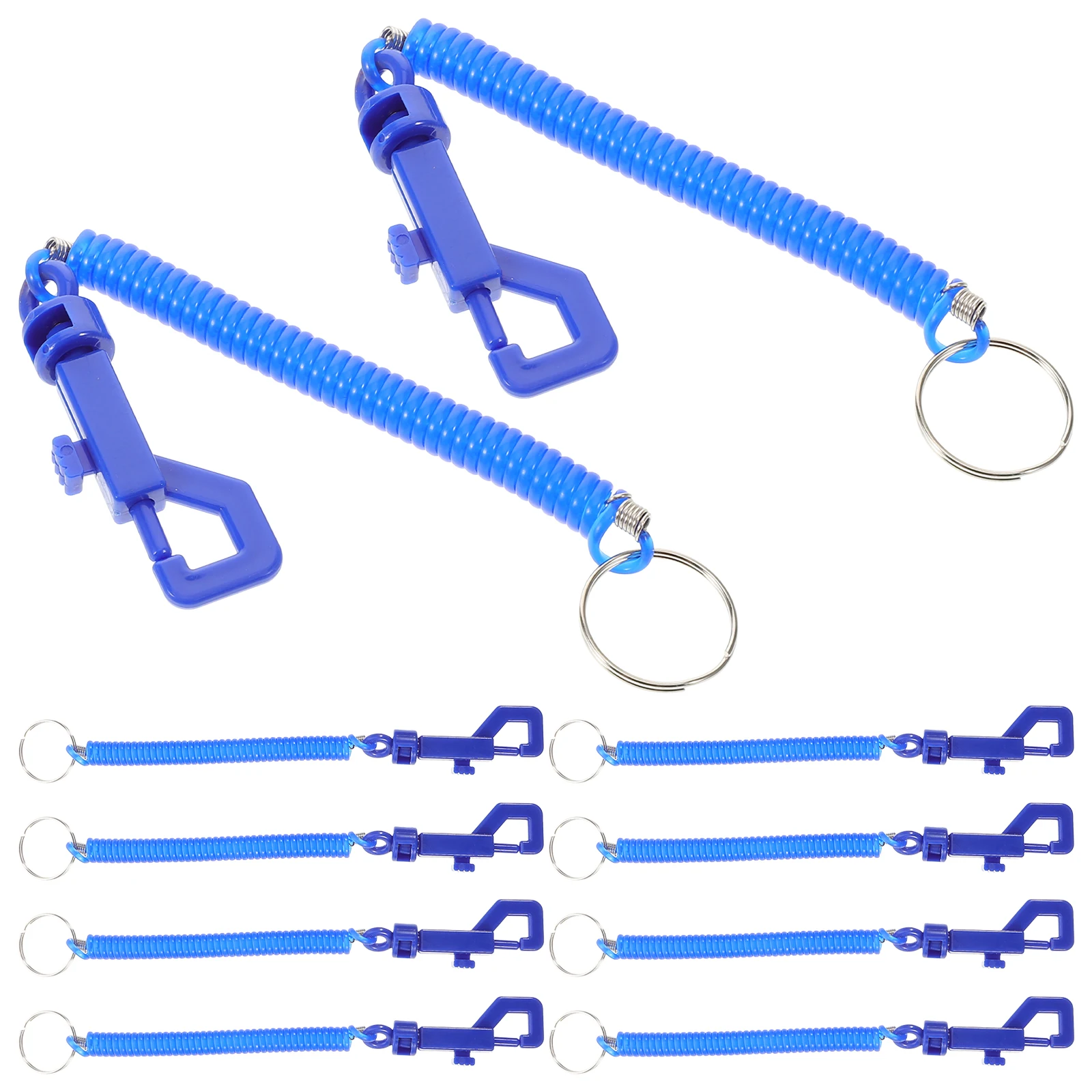 

10pcs Mobile Phone Spring Rope 22 9cm Retractable Key Ring Durable Plastic Spiral Keychain Holder Bag Pendant Lobster Clip Belt