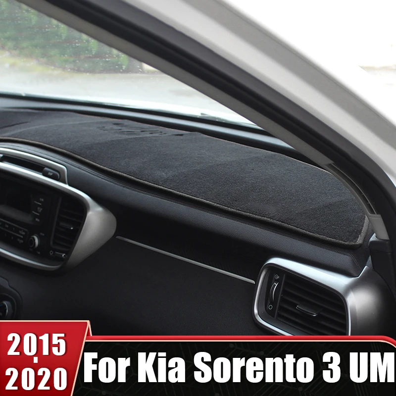 For Kia Sorento 3 UM Prime 2015 2016 2017 2018 2019 2020 Car Dashboard Cover Avoid Light Mats Anti-UV Case Protector Accessories