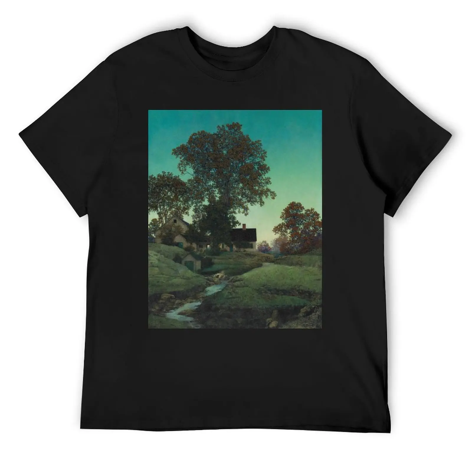 

Maxfield Parrish - Farm House Creek T-Shirt oversized summer shirt funny costumes basketball graphic tees anime shirts men