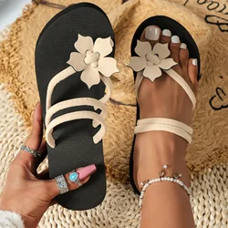 Bohemia Styles Women Flip Flops Casual Flower Slippers Slip On Flat Shoes Summer Female Fashion Non Slip Slides Beach Sandals