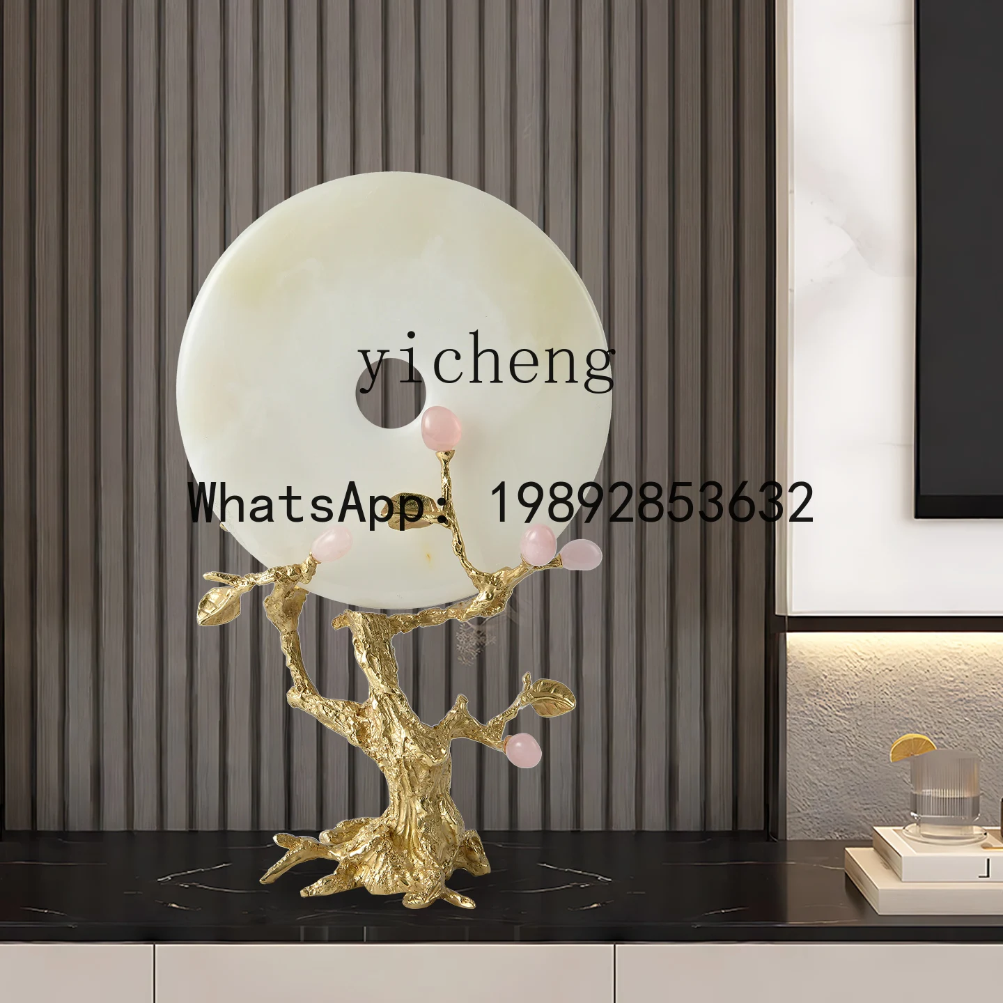 X6  Entrance Tabletop Peace Buckle Ornament Light Luxury Amethyst Living Room Wine Cabinet TV Cabinet Decoration
