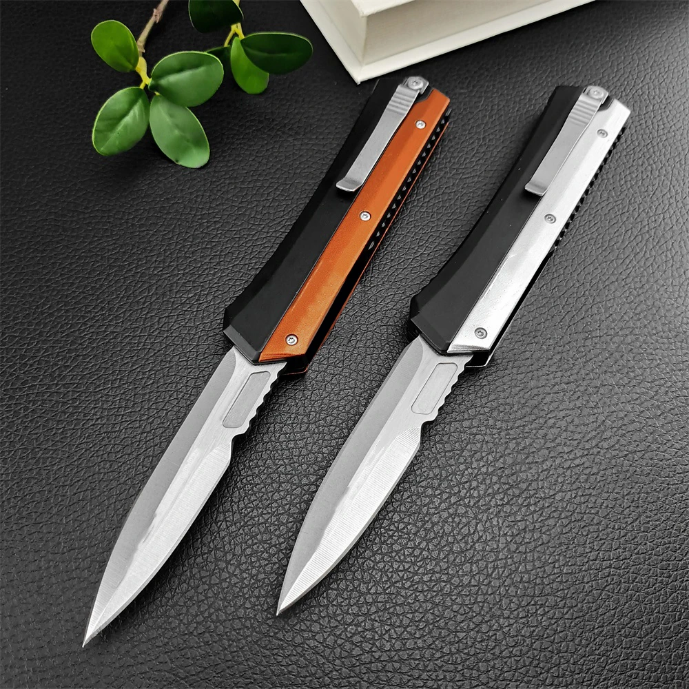 2 Colors Micro Outdoor Knife 440C Blade Zinc Alloy Handle AU/TO Pocket Knives Tactical Hiking Hunting Kitchen EDC Tools