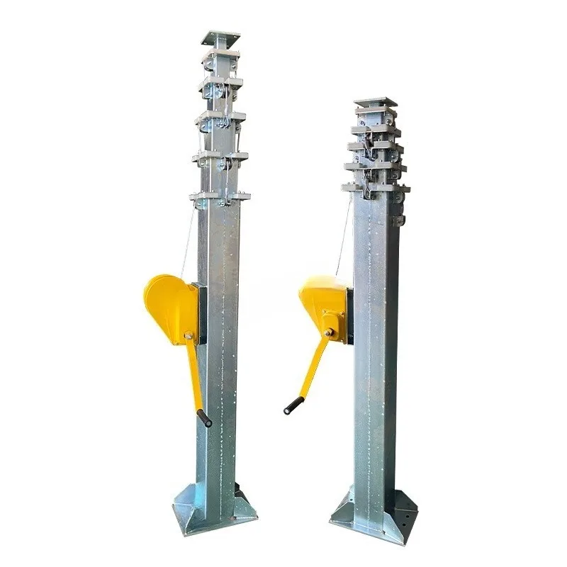 6 meters 10 meters hand-cranked lifting self-vertical pole multi-stage telescopic mast