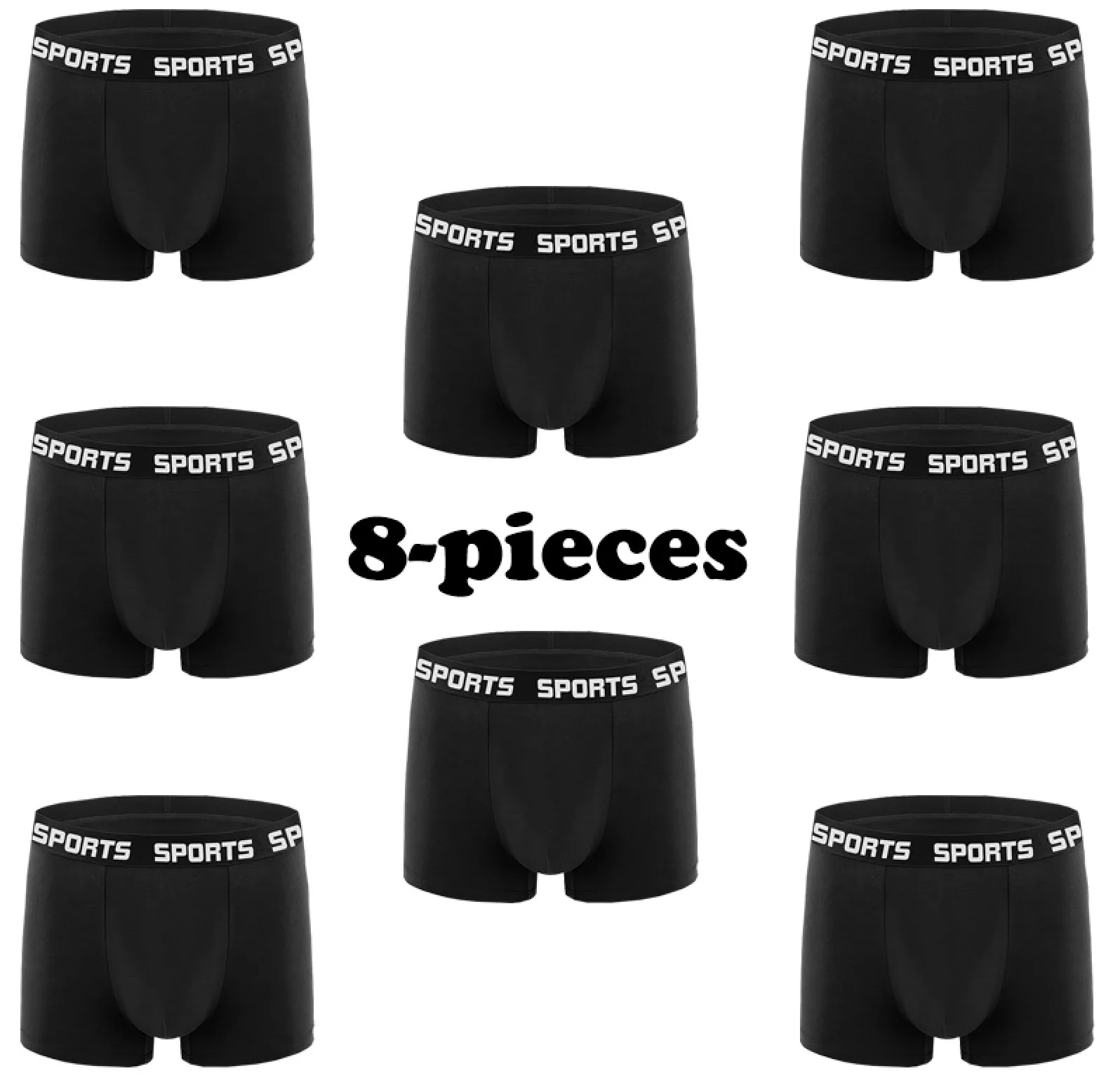 

Supreme Comfort 8-Pack Men's Sport Boxer Briefs - Breathable Polyester, Tagless Design, Athletic Performance Underwear