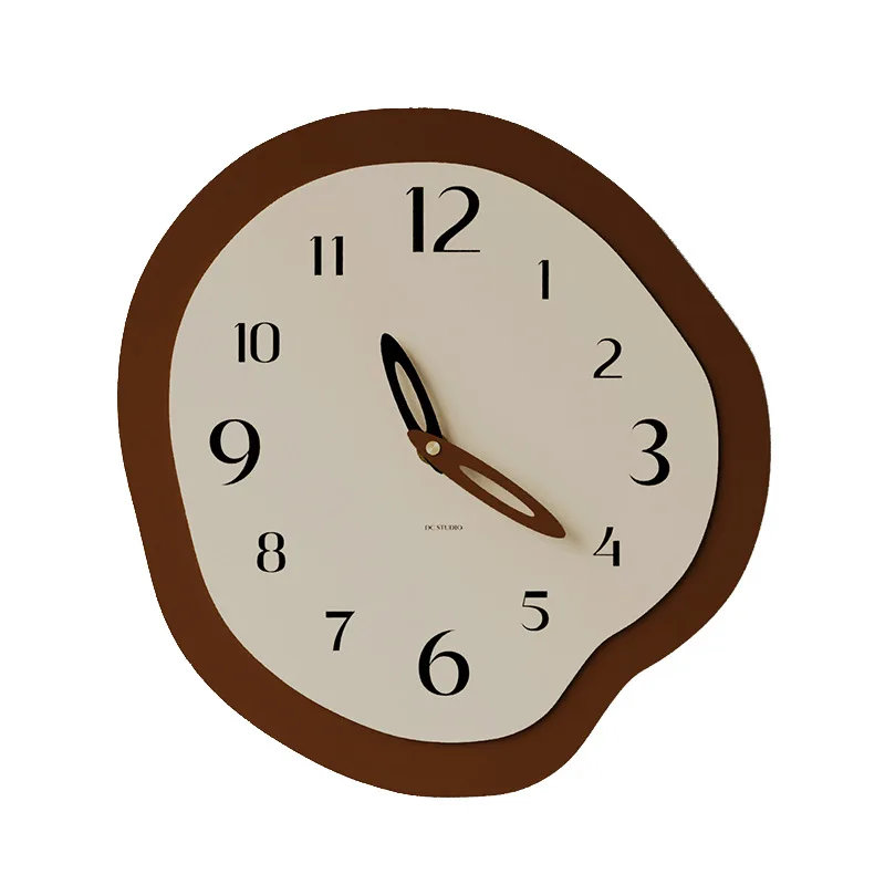 Family Wall Clock Living Room Bedroom Ultra Quiet No Punching TV Background Wall Grille Decorative Clock