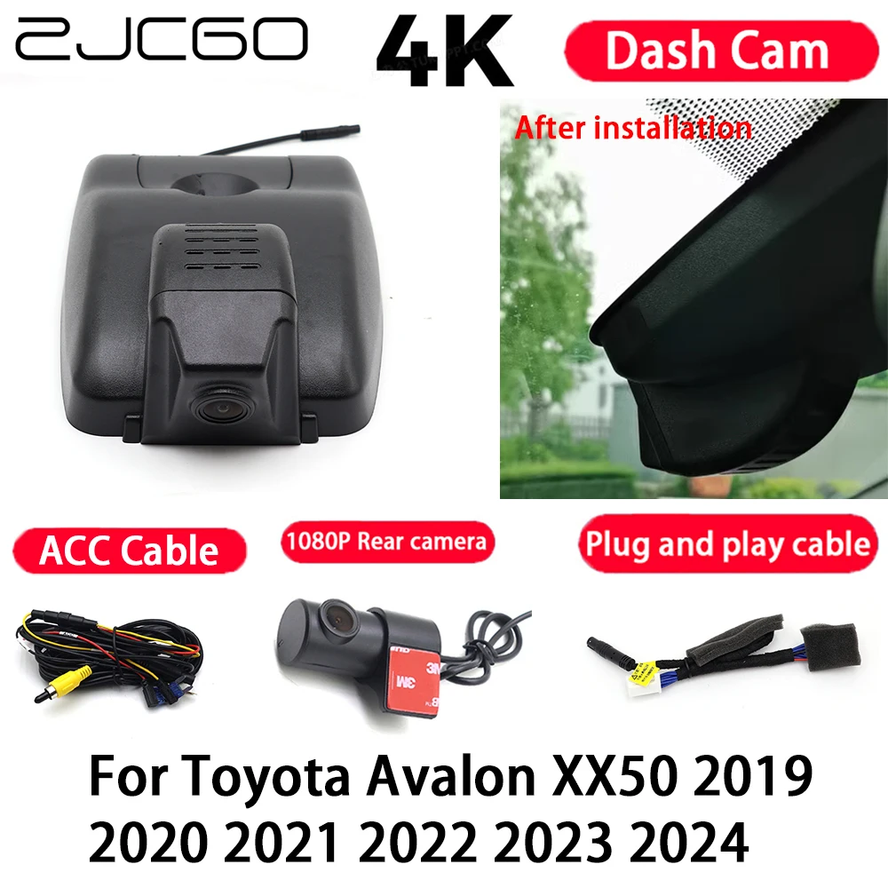 Car Camera 4K Plug and Play Dash Cam Video Recorder Night Vision for Toyota Avalon XX50 2019 2020 2021 2022 2023 2024