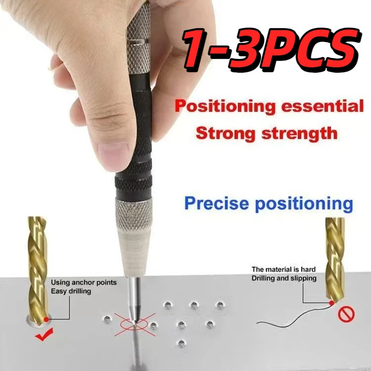 1-3PCS Automatic Center Punch Automatic Metal Punch Tool Woodworking Tools Loaded Marker Wood Chisel Joinery Carpenter Tool