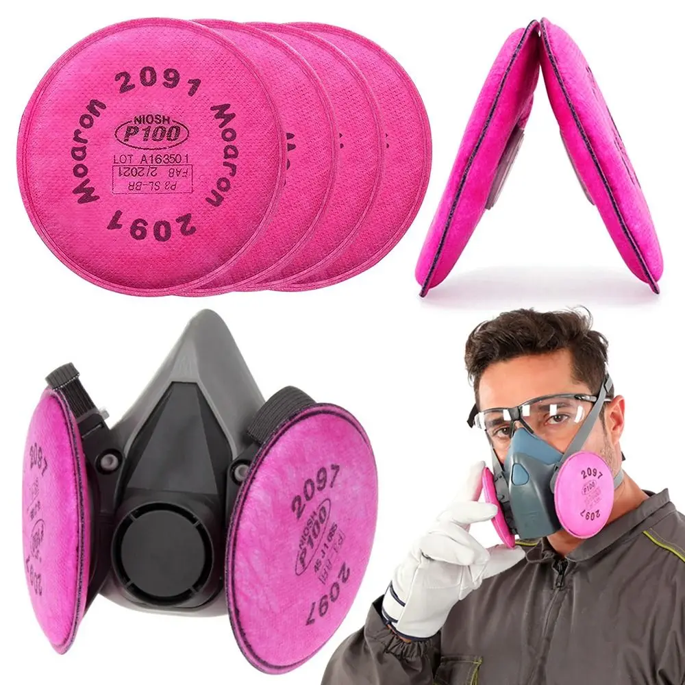 

4Pcs 2097/2091 Filter Cotton Anti Glass Fiber Dust Cover Gas Mask Filters Particulate Particles Painting Spray Industry