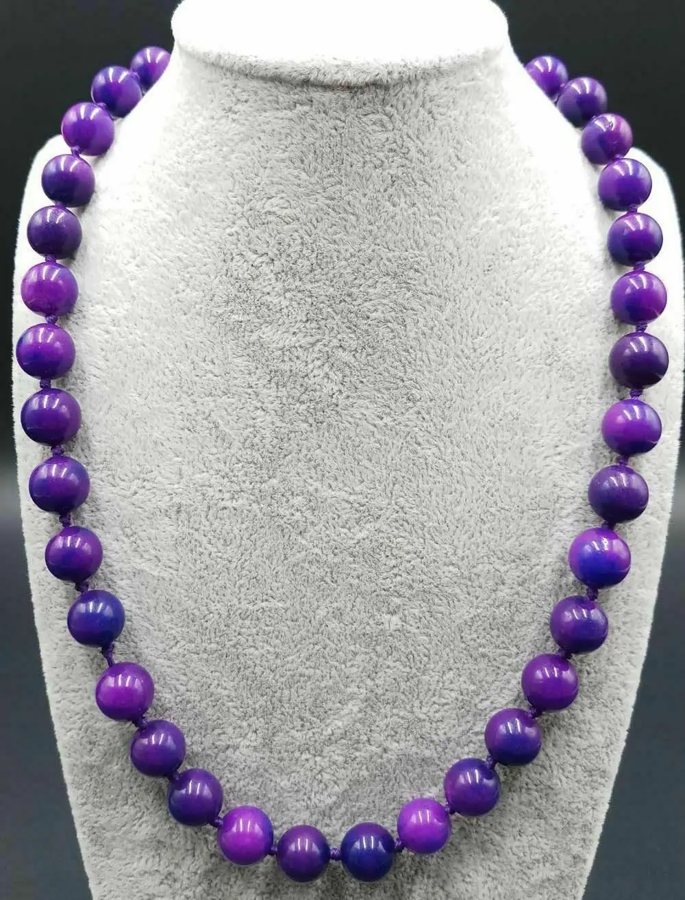 

Natural 6/8/10/12/14mm Purple Sugilite Gemstone Round Beads Necklace 18'' AAA